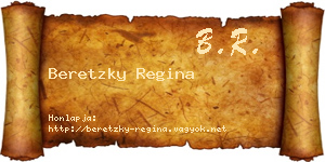 Beretzky Regina névjegykártya